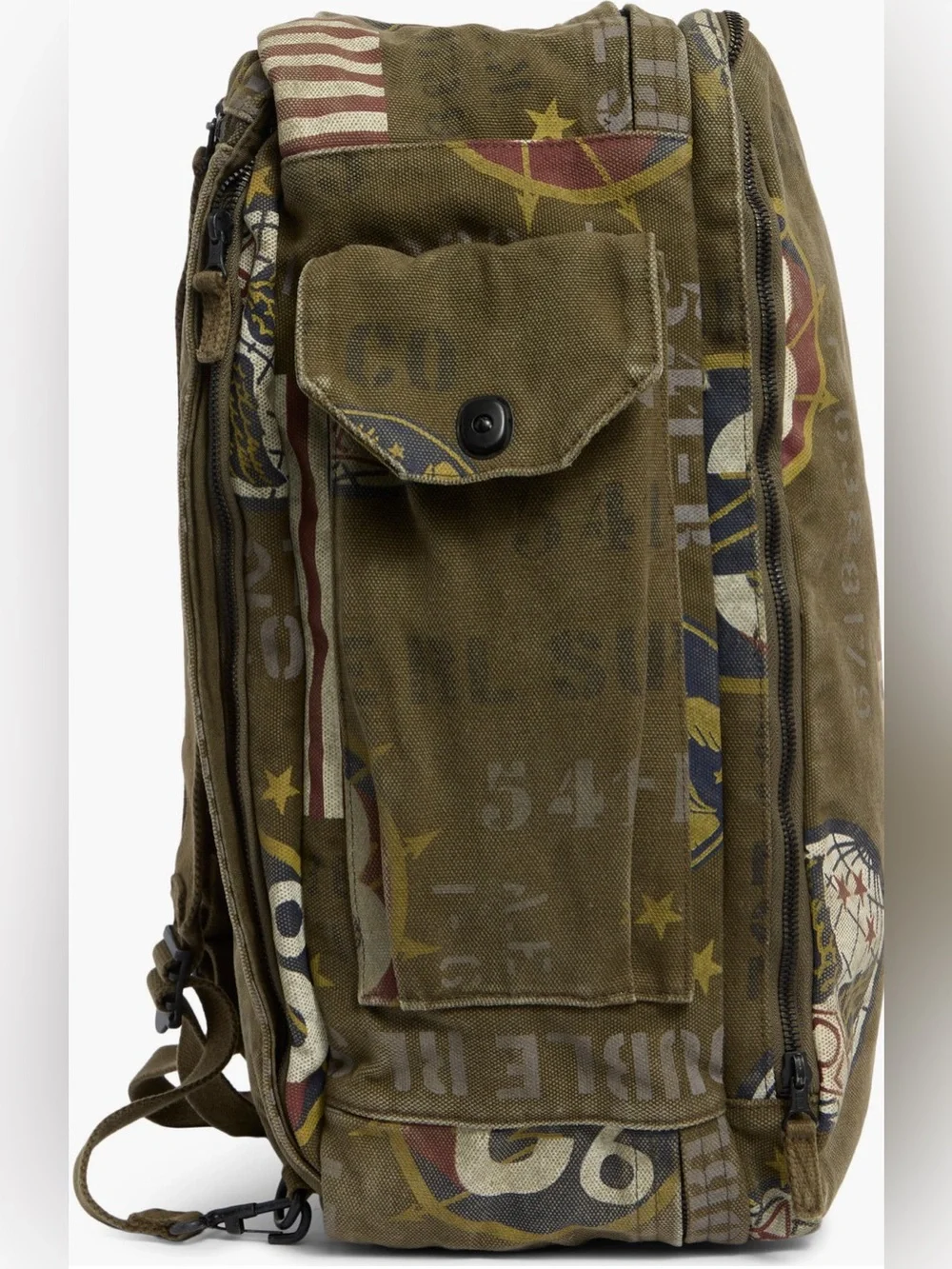 Double RL Vintage Military Patch Canvas Messenger/backpack Bag